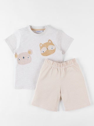 Pyjama 2 pièces en jersey, chiné/sable Noukie's