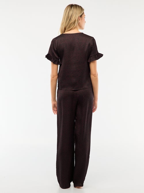 Pyjama 2 pièces en maille crêpe - Kiabi