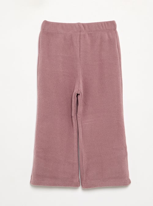 Pyjama 2 pièces en maille gaufrée - Sweat + pantalon - Kiabi Pyjama 2 pièces en maille gaufrée - Sweat + pantalon - Kiabi