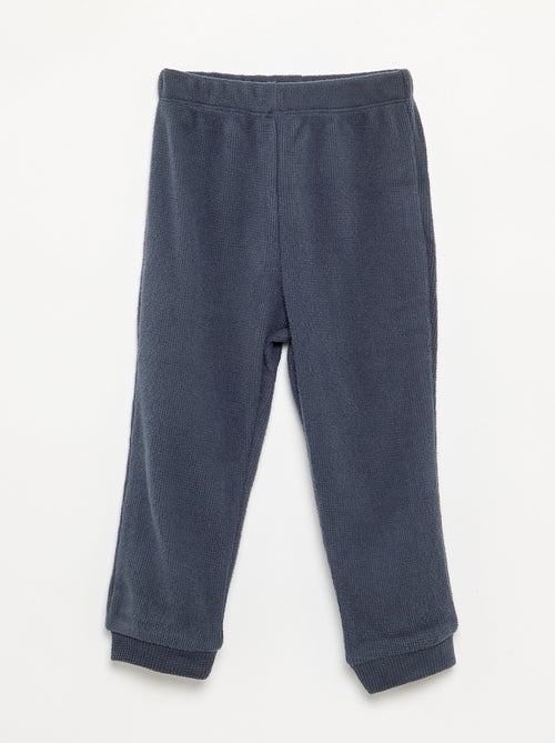 Pyjama 2 pièces en maille gaufrée- Sweat + pantalon - Kiabi Pyjama 2 pièces en maille gaufrée- Sweat + pantalon - Kiabi