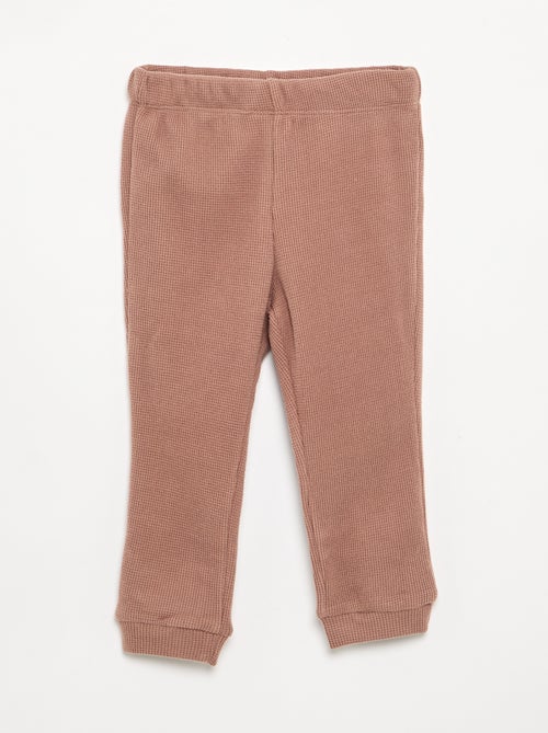 Pyjama 2 pièces en maille gaufrée- Sweat + pantalon - Kiabi Pyjama 2 pièces en maille gaufrée- Sweat + pantalon - Kiabi