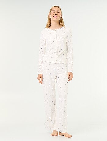 Pyjama 2 pièces en maille pointelle - Gilet + pantalon