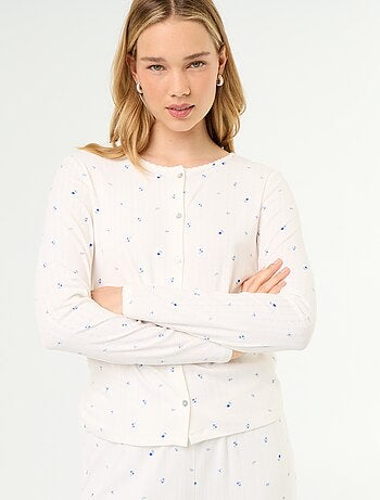 Pyjama 2 pièces en maille pointelle - Gilet + pantalon