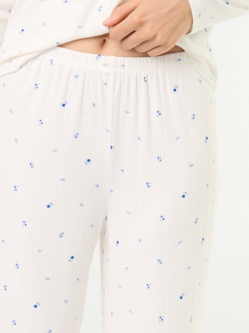 Pyjama 2 pièces en maille pointelle - Gilet + pantalon - Kiabi Pyjama 2 pièces en maille pointelle - Gilet + pantalon - Kiabi