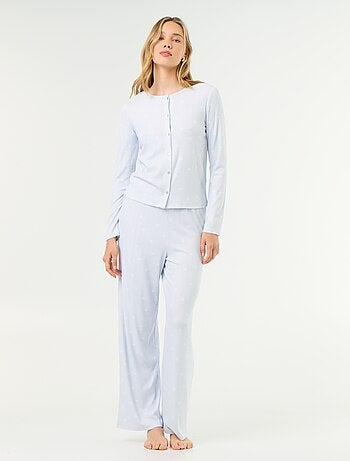 Pyjama 2 pièces en maille pointelle - Gilet + pantalon