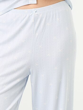 Pyjama 2 pièces en maille pointelle - Gilet + pantalon