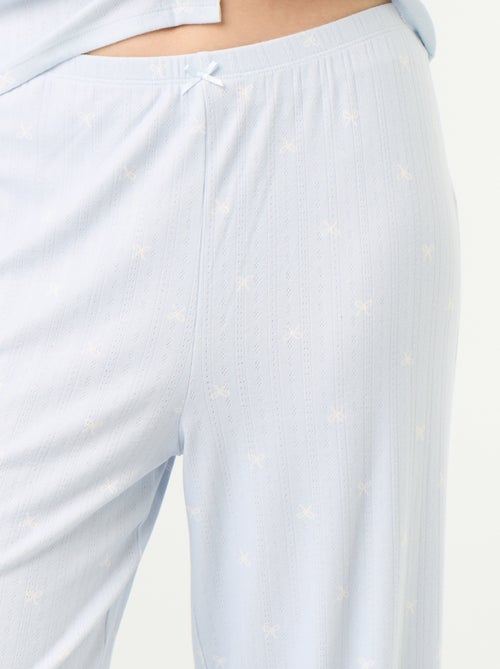 Pyjama 2 pièces en maille pointelle - Gilet + pantalon - Kiabi Pyjama 2 pièces en maille pointelle - Gilet + pantalon - Kiabi