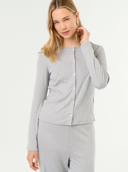 Pyjama 2 pièces en maille pointelle - Gilet + pantalon - Kiabi Pyjama 2 pièces en maille pointelle - Gilet + pantalon - Kiabi