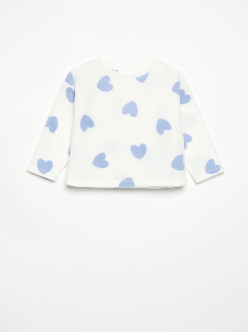 Pyjama 2 pièces en polaire Blanc - Kiabi