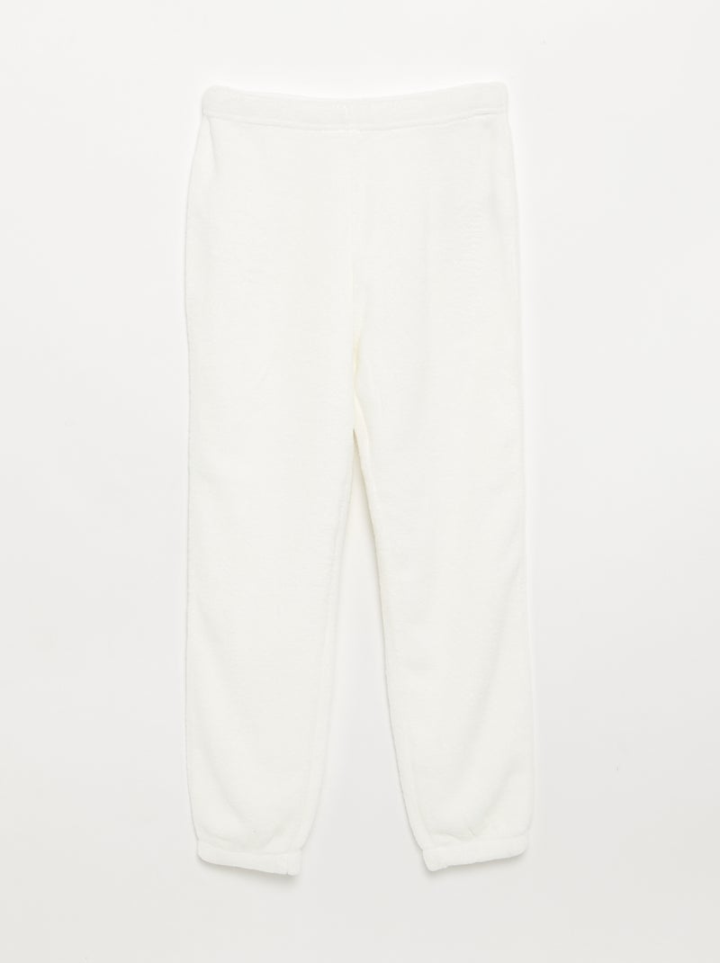 Pyjama 2 pièces en polaire corail - Sweat + pantalon Blanc - Kiabi