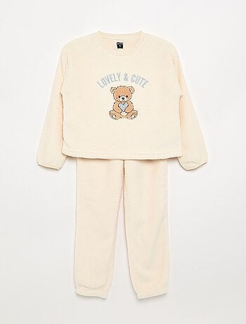 Pyjama 2 pièces en polaire corail - Sweat + pantalon