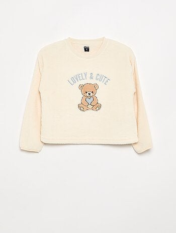 Pyjama 2 pièces en polaire corail - Sweat + pantalon