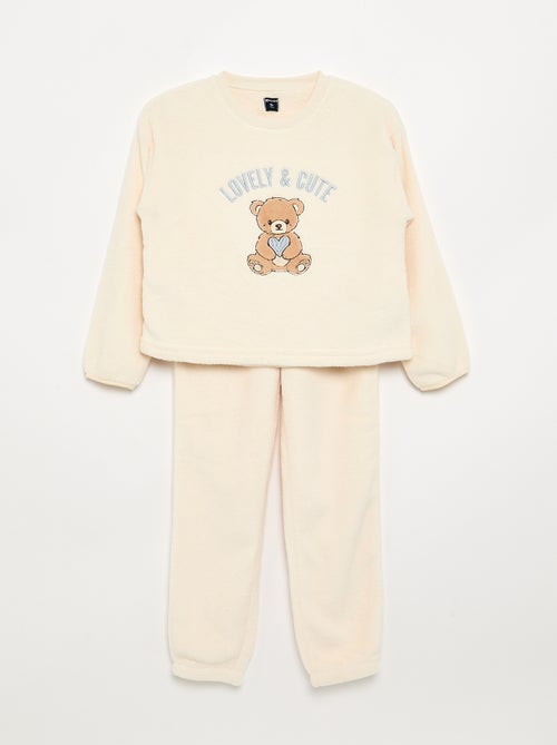 Pyjama 2 pièces en polaire corail - Sweat + pantalon - Kiabi Pyjama 2 pièces en polaire corail - Sweat + pantalon - Kiabi