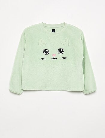 Pyjama 2 pièces en polaire corail - Sweat + pantalon