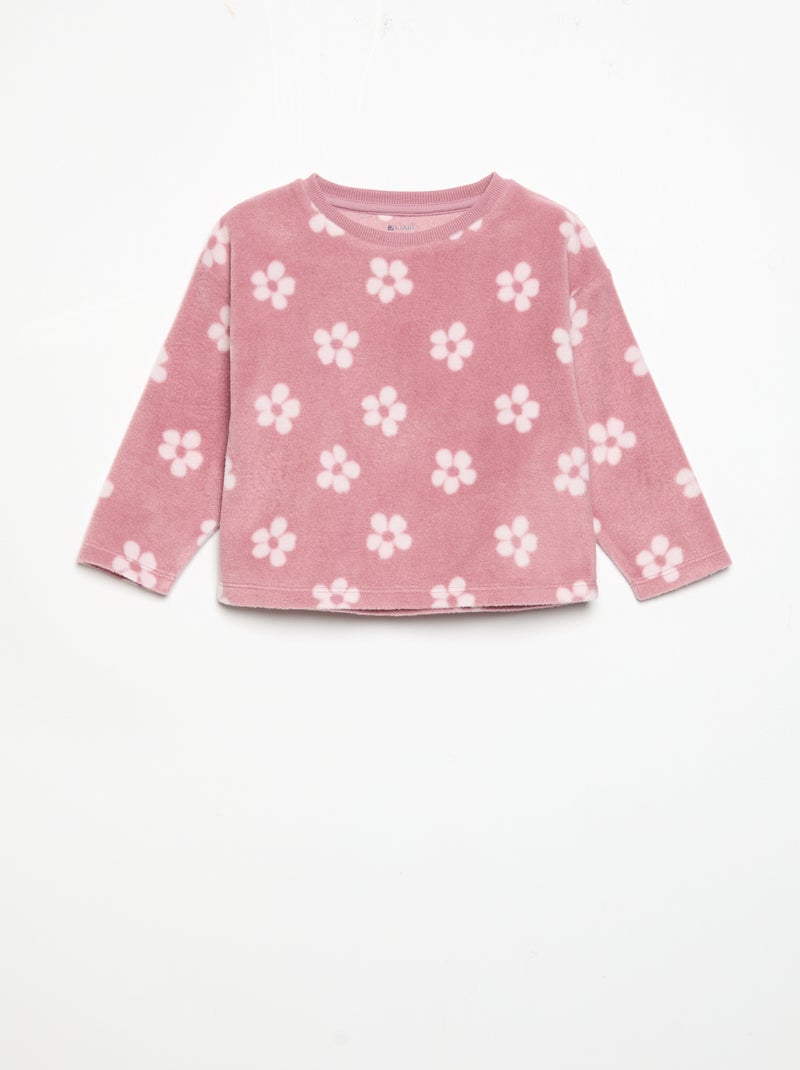 Pyjama 2 pièces en polaire Rose - Kiabi