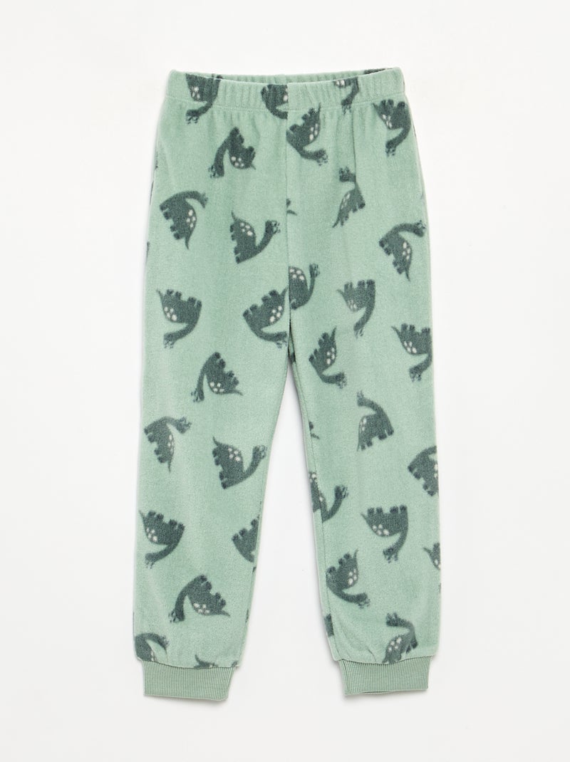 Pyjama 2 pièces en polaire Vert - Kiabi