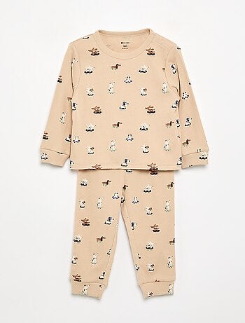Pyjama 2 pièces en rib imprimé