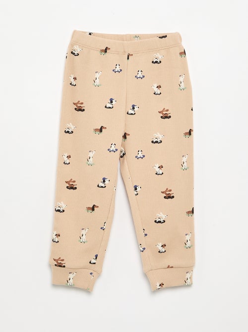 Pyjama 2 pièces en rib imprimé - Kiabi Pyjama 2 pièces en rib imprimé - Kiabi