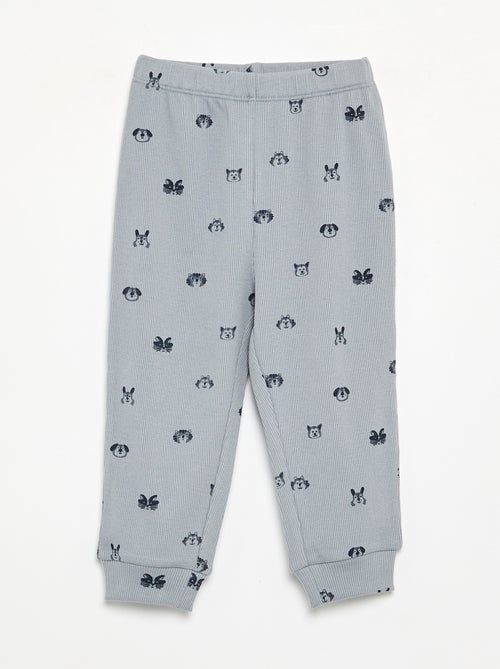 Pyjama 2 pièces en rib imprimé - Kiabi Pyjama 2 pièces en rib imprimé - Kiabi