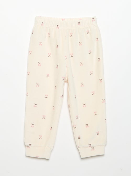 Pyjama 2 pièces en velours - Sweat avec volants aux emmanchures + pantalon - Kiabi Pyjama 2 pièces en velours - Sweat avec volants aux emmanchures + pantalon - Kiabi