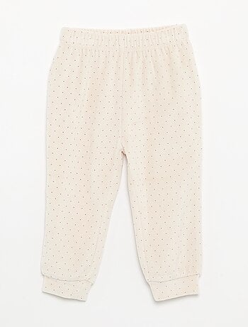Pyjama 2 pièces en velours - Sweat avec volants aux emmanchures + pantalon