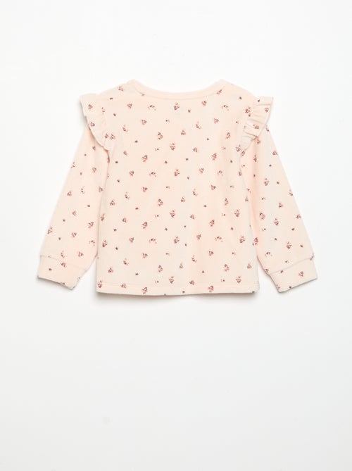 Pyjama 2 pièces en velours - Sweat avec volants aux emmanchures + pantalon - Kiabi Pyjama 2 pièces en velours - Sweat avec volants aux emmanchures + pantalon - Kiabi