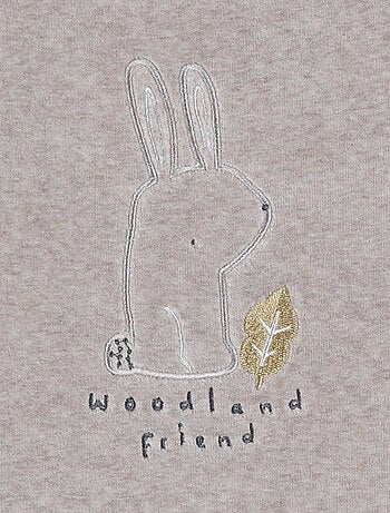 Pyjama 2 pièces en velours avec broderie lapin Noukie's