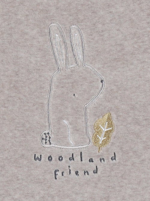 Pyjama 2 pièces en velours avec broderie lapin Noukie's - Kiabi