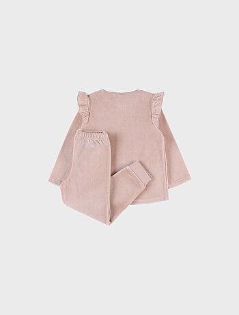 Pyjama 2 pièces en velours avec broderie lapin Noukie's