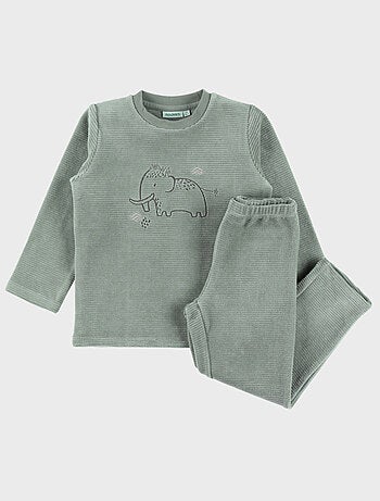 Pyjama 2 pièces en velours avec broderie mammouth Noukie's
