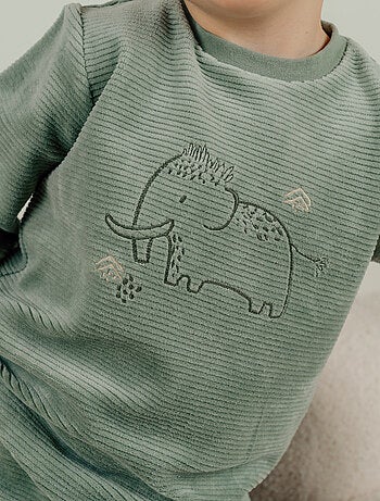 Pyjama 2 pièces en velours avec broderie mammouth Noukie's