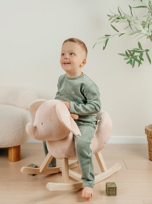 Pyjama 2 pièces en velours avec broderie mammouth Noukie's - Kiabi