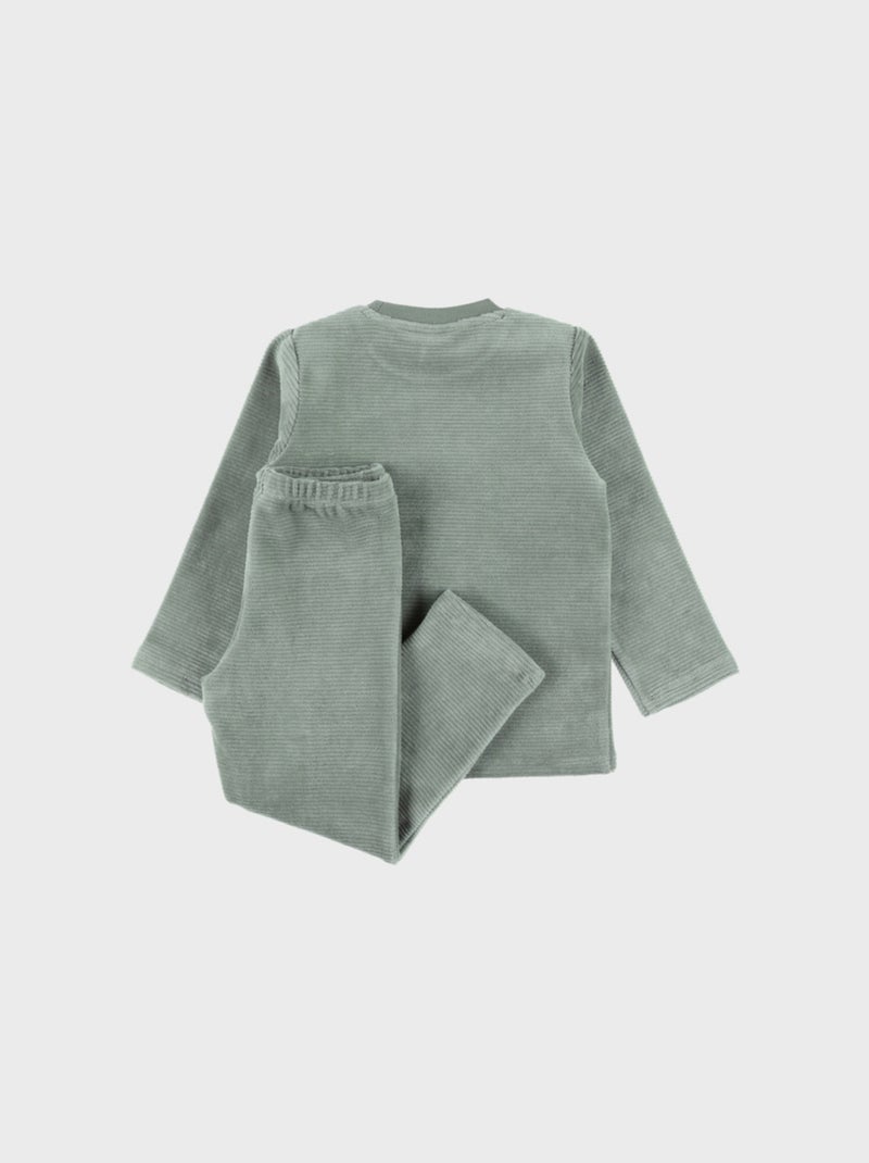 Pyjama 2 pièces en velours avec broderie mammouth Noukie's Vert - Kiabi