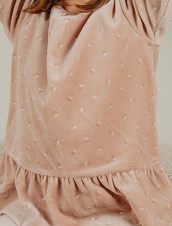 Pyjama 2 pièces en velours clair imprimé cerises Noukie's