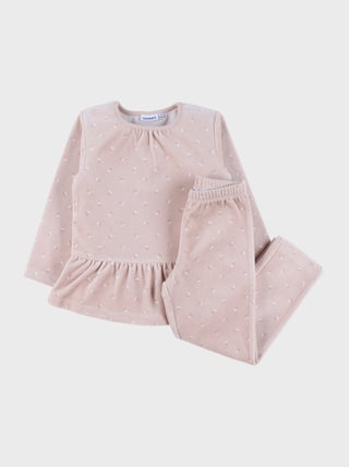 Pyjama 2 pièces en velours clair imprimé cerises Noukie's
