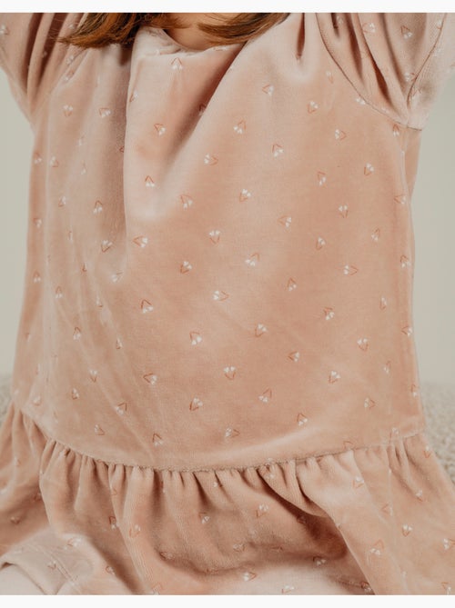 Pyjama 2 pièces en velours clair imprimé cerises Noukie's - Kiabi