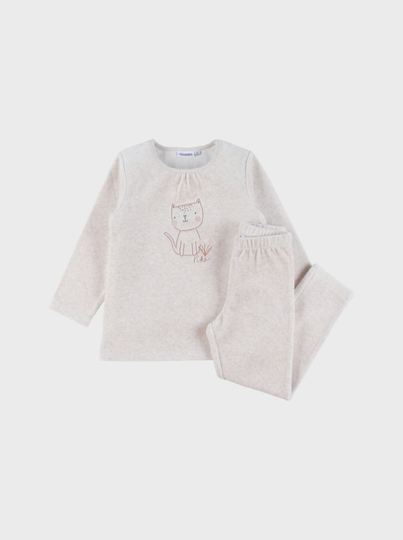 Pyjama 2 pièces en velours, clair Noukie's Beige - Kiabi