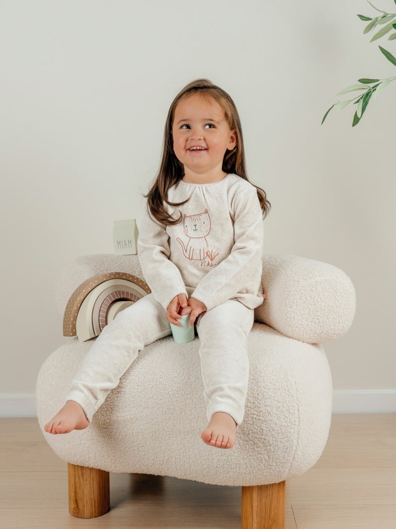 Pyjama 2 pièces en velours, clair Noukie's Beige - Kiabi