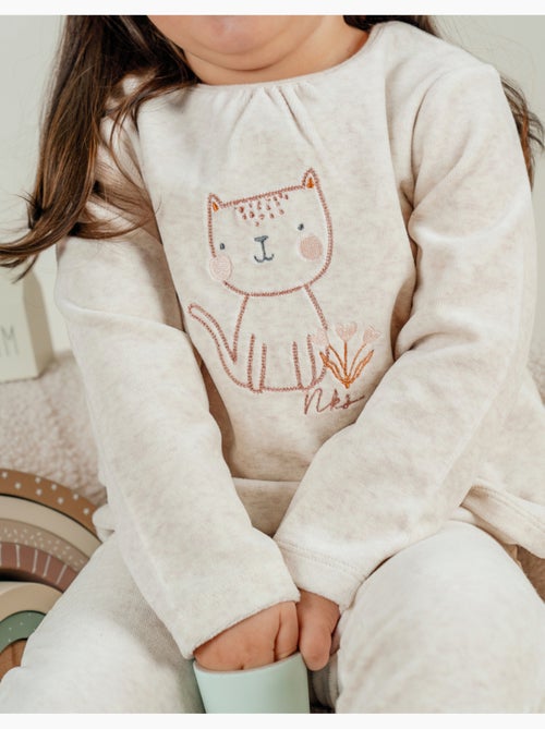 Pyjama 2 pièces en velours, clair Noukie's - Kiabi