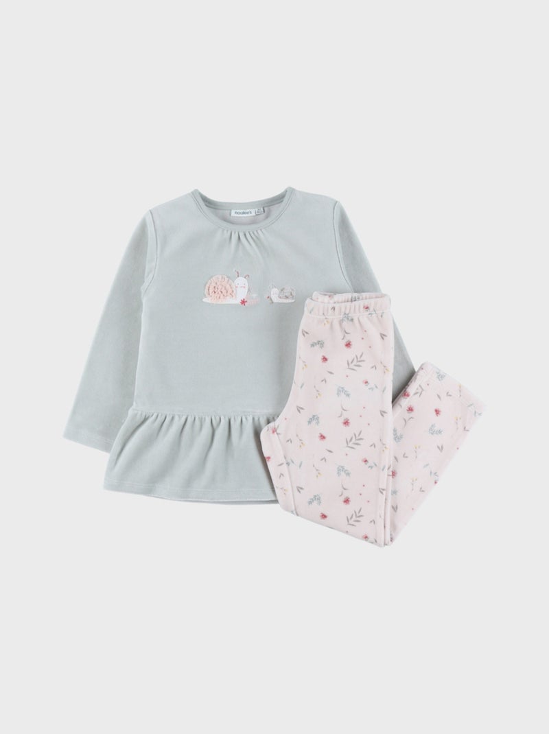 Pyjama 2 pièces en velours et Noukie's Vert - Kiabi