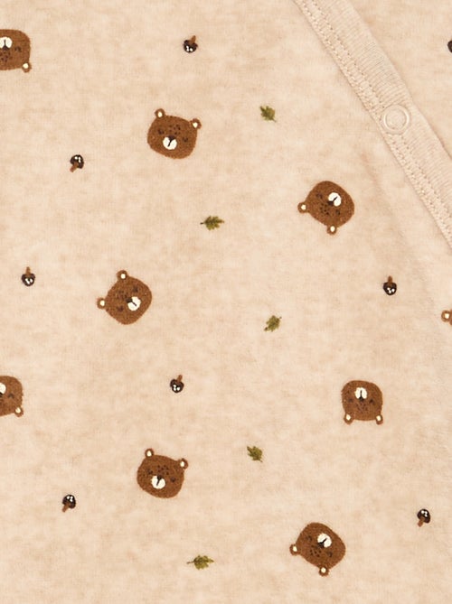 Pyjama 2 pièces en velours - Kiabi