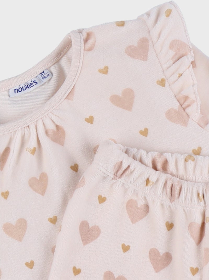 Pyjama 2 pièces en velours, Noukie's Rose - Kiabi