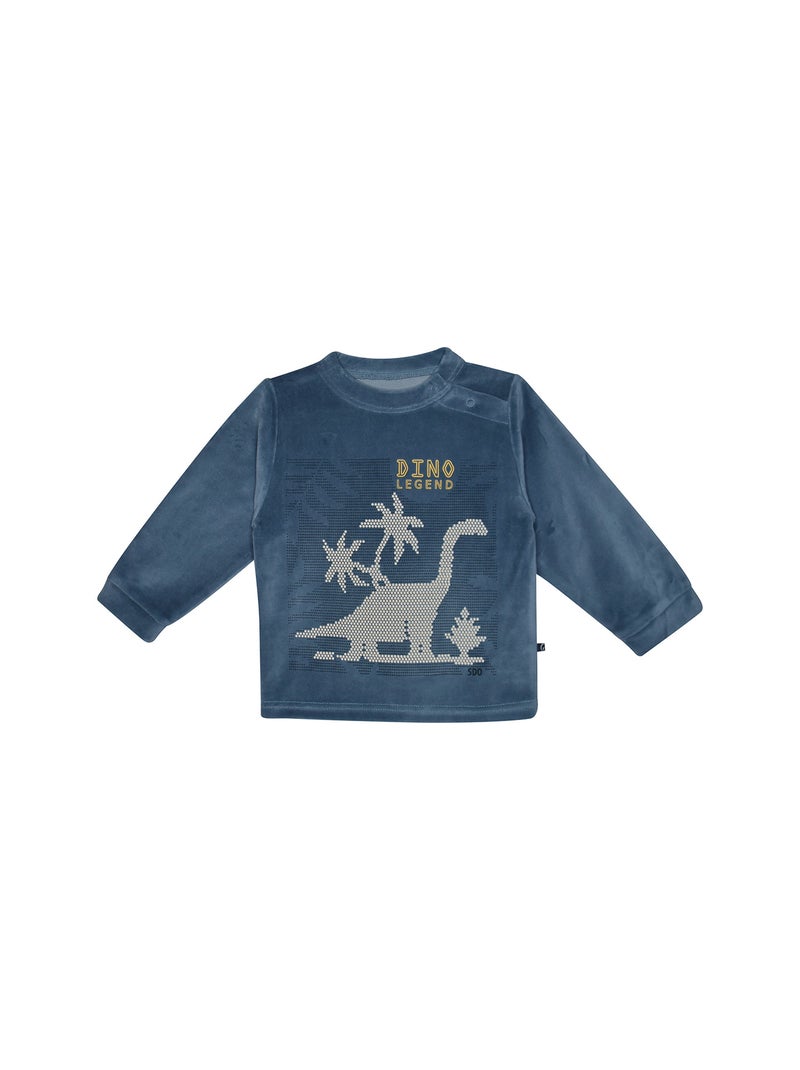 Pyjama 2 pieces en velours rase Prijan Bleu - Kiabi