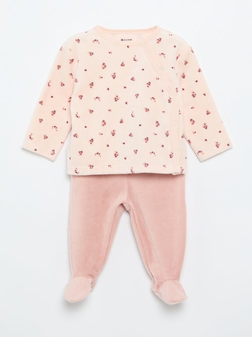 Pyjama 2 pièces en velours - Kiabi