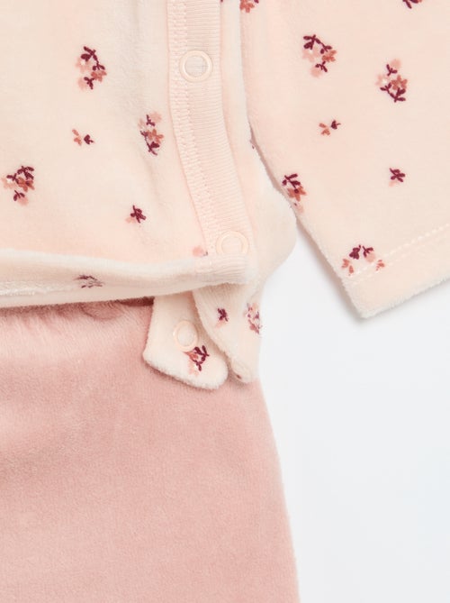 Pyjama 2 pièces en velours - Kiabi