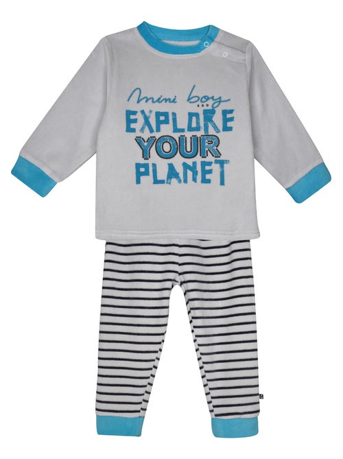 PYJAMA 2 PIECES ENFANT FILOU VELOURS RASE - Kiabi