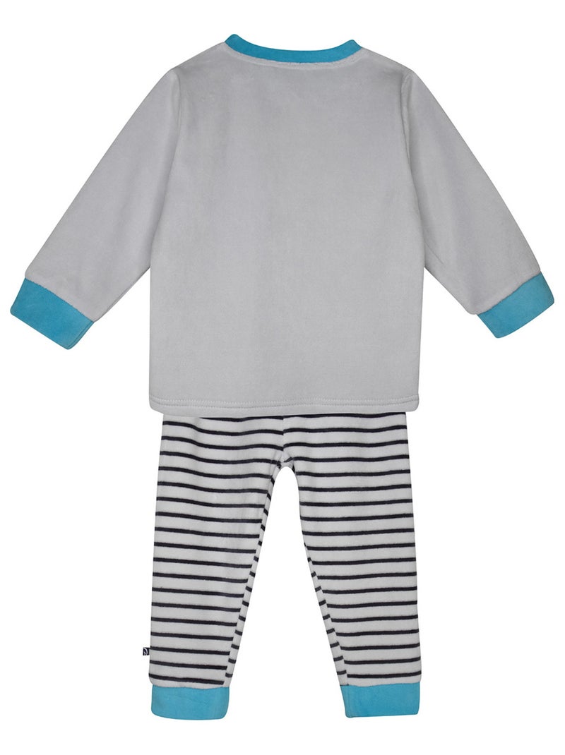 PYJAMA 2 PIECES ENFANT FILOU VELOURS RASE Gris - Kiabi