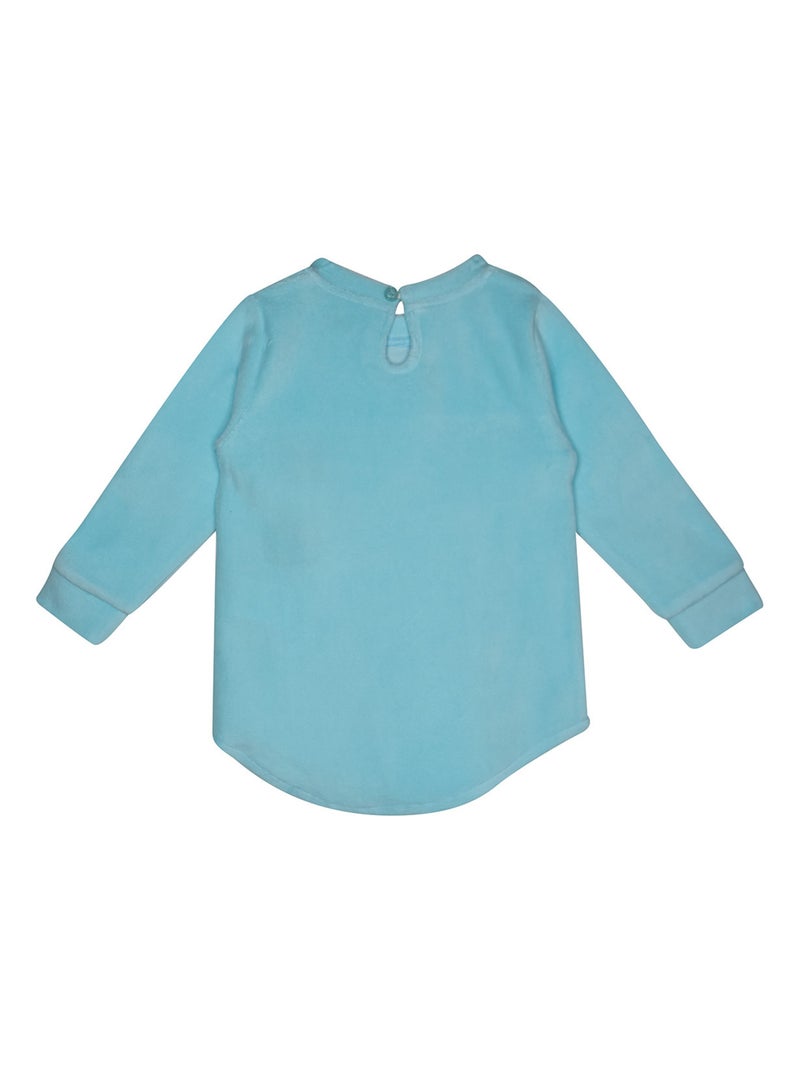 PYJAMA 2 PIECES ENFANT FLOCK VELOURS RASE Bleu - Kiabi