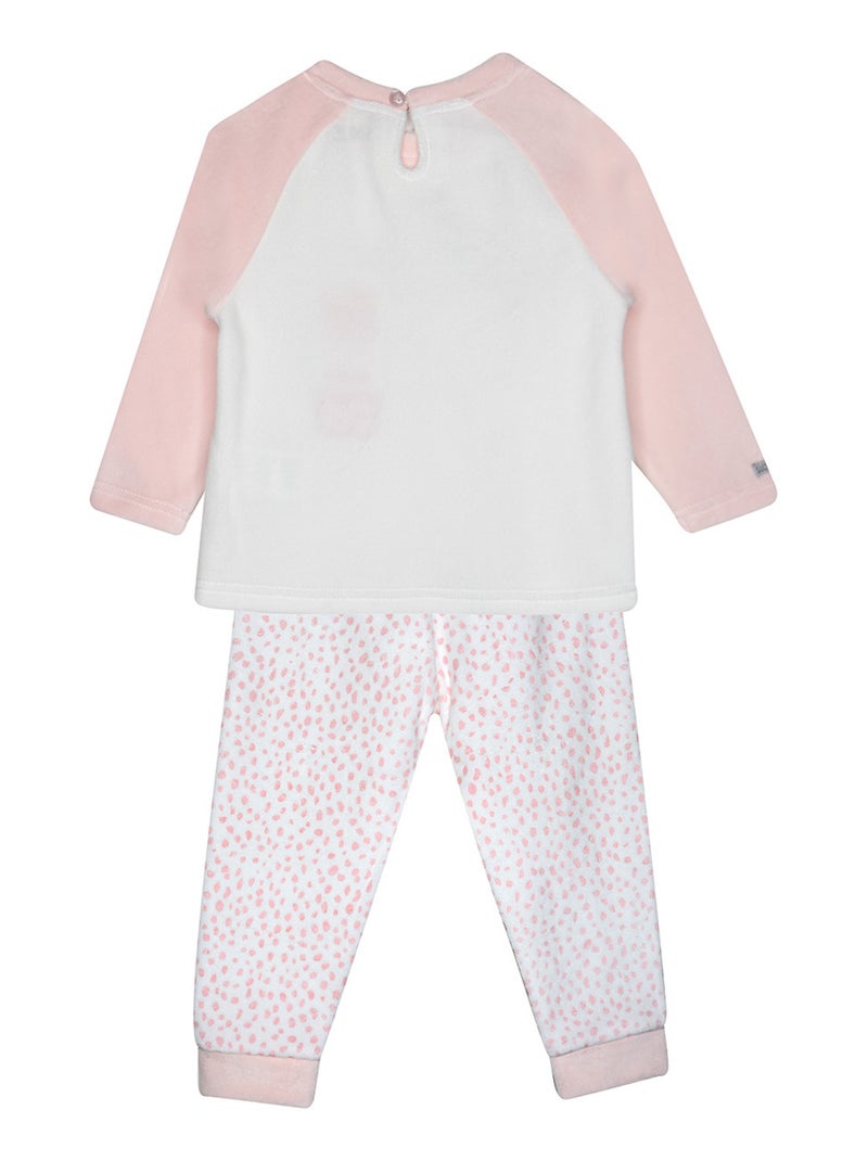PYJAMA 2 PIECES ENFANT FRIVOLE VELOURS RASE Rose - Kiabi