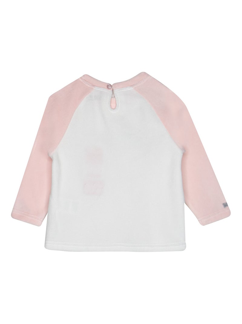 PYJAMA 2 PIECES ENFANT FRIVOLE VELOURS RASE Rose - Kiabi